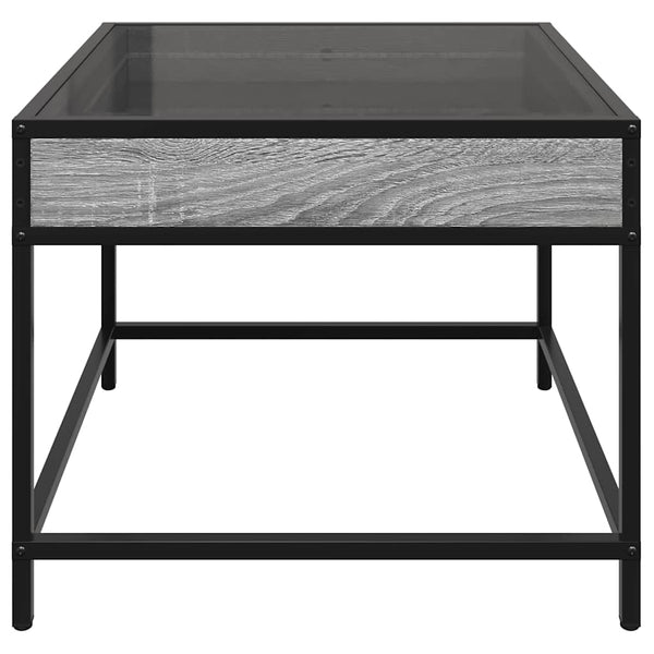 vidaXL Table basse avec LED Infinity gris Sonoma 50x50x41 cm
