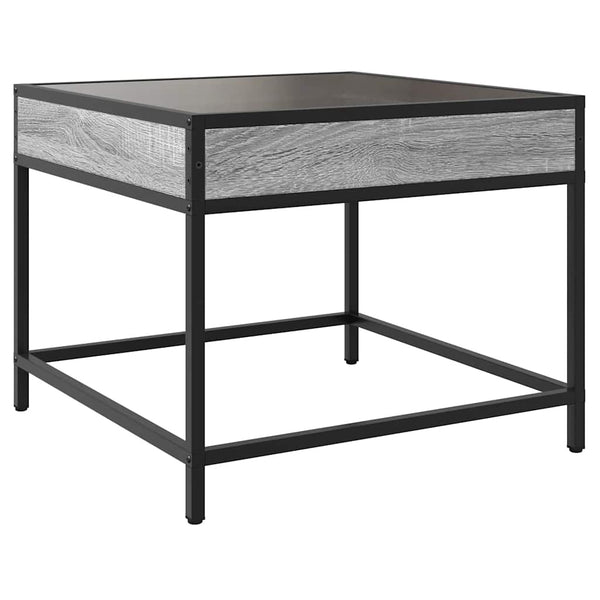 vidaXL Table basse avec LED Infinity gris Sonoma 50x50x41 cm