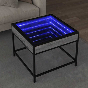 vidaXL Table basse avec LED Infinity gris Sonoma 50x50x41 cm
