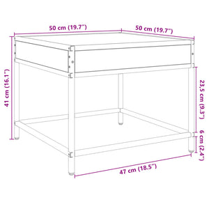 vidaXL Table basse avec LED Infinity aspect chêne marron 50x50x41 cm