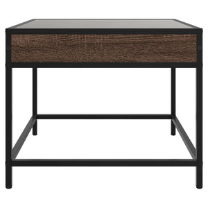 vidaXL Table basse avec LED Infinity aspect chêne marron 50x50x41 cm
