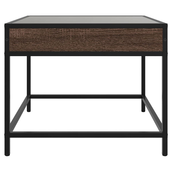 vidaXL Table basse avec LED Infinity aspect chêne marron 50x50x41 cm