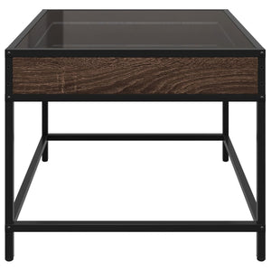 vidaXL Table basse avec LED Infinity aspect chêne marron 50x50x41 cm