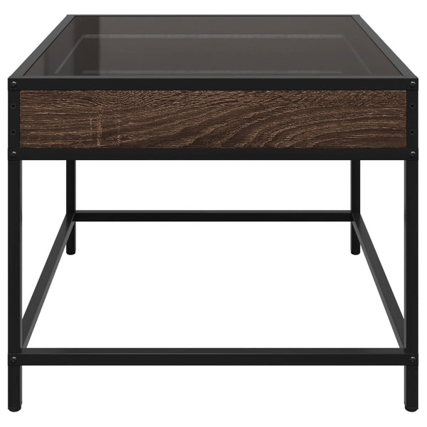 vidaXL Table basse avec LED Infinity aspect chêne marron 50x50x41 cm