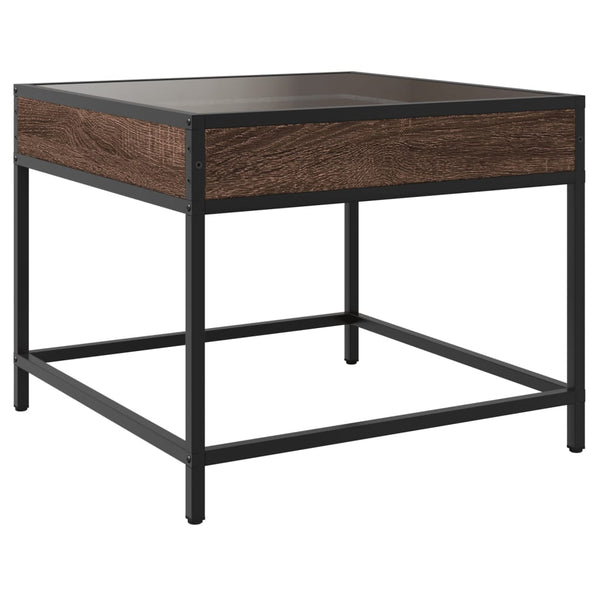 vidaXL Table basse avec LED Infinity aspect chêne marron 50x50x41 cm