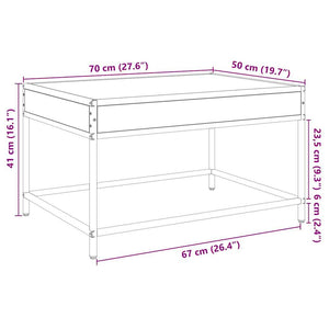 LED Couchtisch Schwarz 70x50 cm