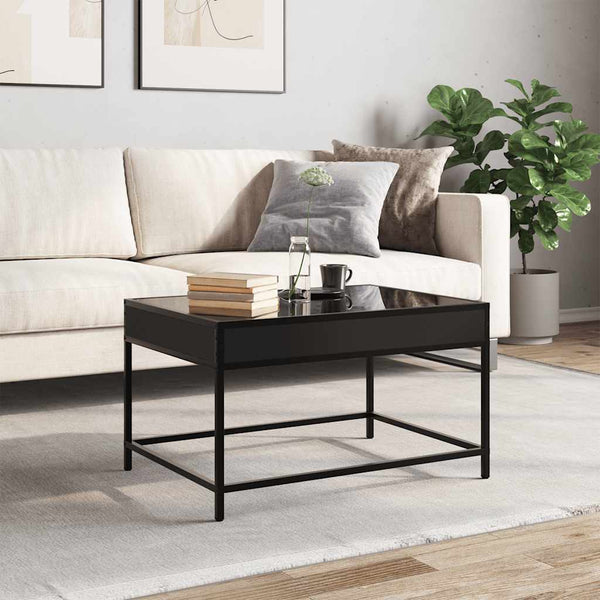 LED Couchtisch Schwarz 70x50 cm