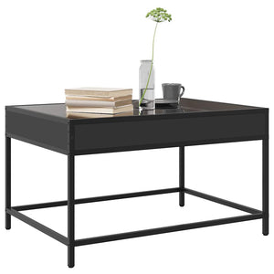 LED Couchtisch Schwarz 70x50 cm