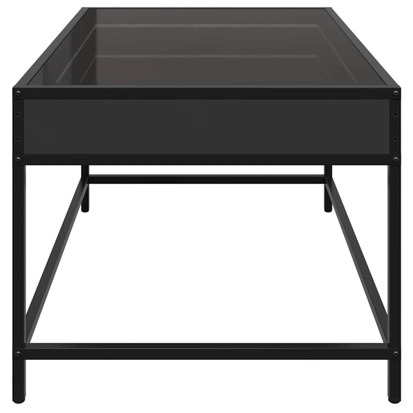 LED Couchtisch Schwarz 70x50 cm