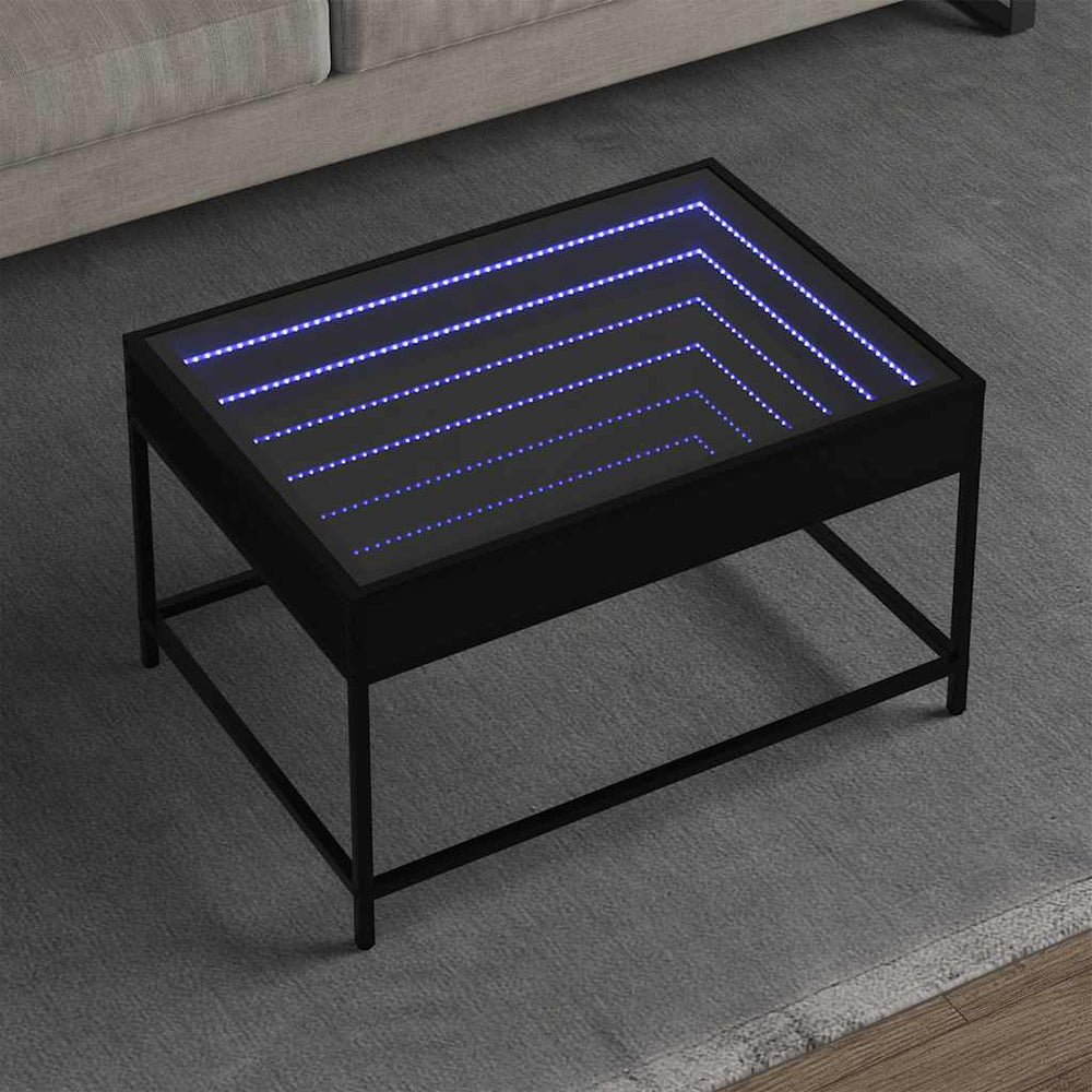 LED Couchtisch Schwarz 70x50 cm