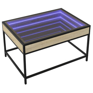 Table basse vidaXL avec LED Infinity chêne Sonoma 70x50x41 cm