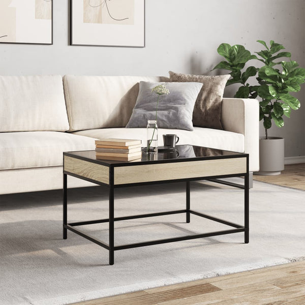 Table basse vidaXL avec LED Infinity chêne Sonoma 70x50x41 cm