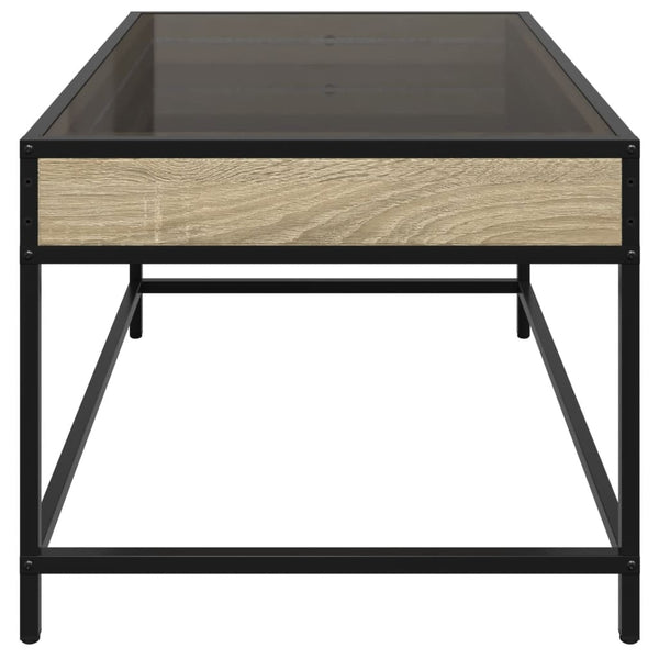 Table basse vidaXL avec LED Infinity chêne Sonoma 70x50x41 cm