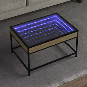 Table basse vidaXL avec LED Infinity chêne Sonoma 70x50x41 cm