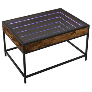 vidaXL Table basse avec LED Infinity chêne fumé 70x50x41 cm
