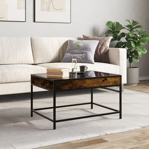 vidaXL Table basse avec LED Infinity chêne fumé 70x50x41 cm