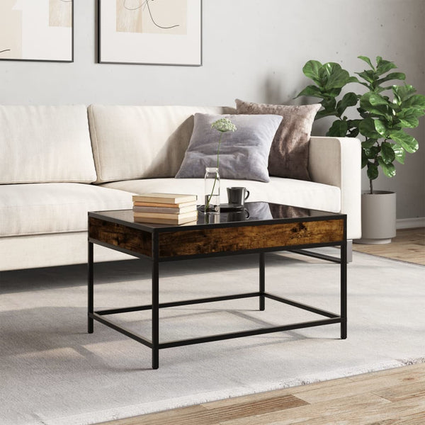 vidaXL Table basse avec LED Infinity chêne fumé 70x50x41 cm