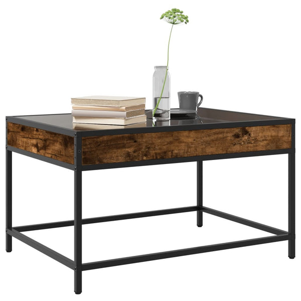 vidaXL Table basse avec LED Infinity chêne fumé 70x50x41 cm