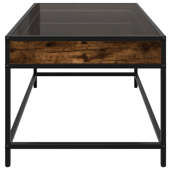 vidaXL Table basse avec LED Infinity chêne fumé 70x50x41 cm