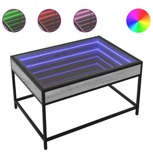 vidaXL Table basse avec LED Infinity gris sonoma 70x50x41 cm