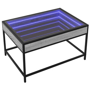 vidaXL Table basse avec LED Infinity gris sonoma 70x50x41 cm