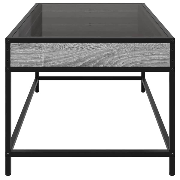 vidaXL Table basse avec LED Infinity gris sonoma 70x50x41 cm