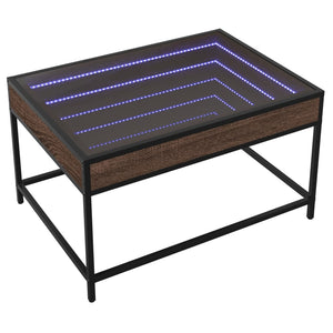 vidaXL Table basse avec LED Infinity aspect chêne marron 70x50x41 cm