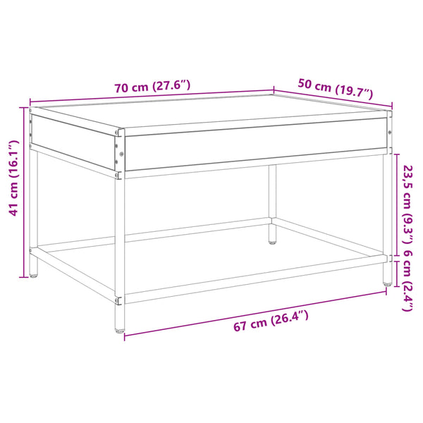vidaXL Table basse avec LED Infinity aspect chêne marron 70x50x41 cm