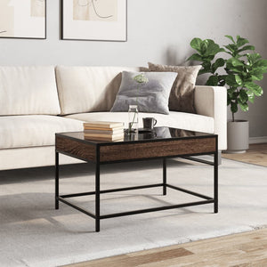 vidaXL Table basse avec LED Infinity aspect chêne marron 70x50x41 cm