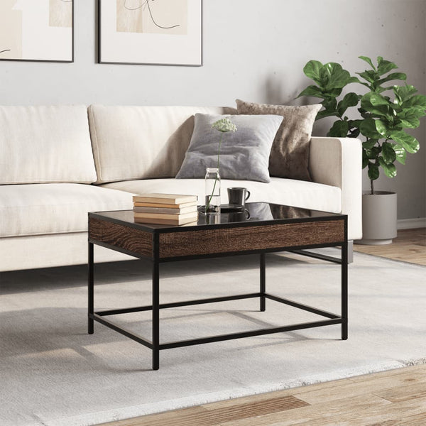 vidaXL Table basse avec LED Infinity aspect chêne marron 70x50x41 cm