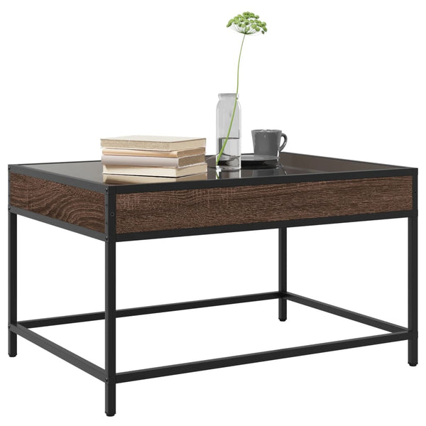 vidaXL Table basse avec LED Infinity aspect chêne marron 70x50x41 cm