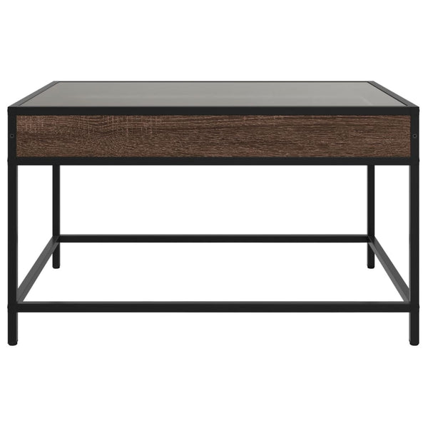 vidaXL Table basse avec LED Infinity aspect chêne marron 70x50x41 cm