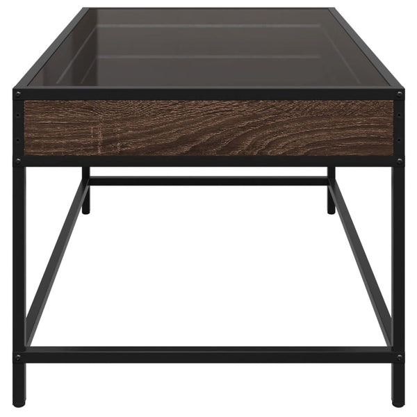 vidaXL Table basse avec LED Infinity aspect chêne marron 70x50x41 cm