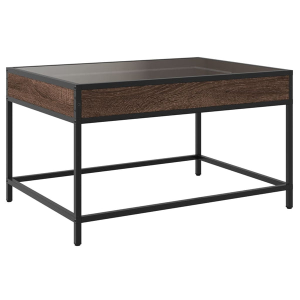 vidaXL Table basse avec LED Infinity aspect chêne marron 70x50x41 cm