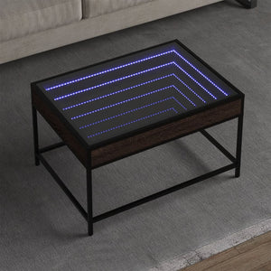 vidaXL Table basse avec LED Infinity aspect chêne marron 70x50x41 cm