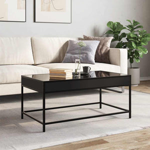 vidaXL Coffee Table with Infinity LED Black 90x50x41 cm