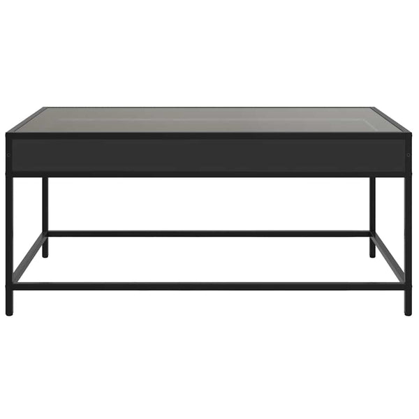 vidaXL Coffee Table with Infinity LED Black 90x50x41 cm