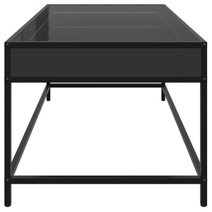 vidaXL Coffee Table with Infinity LED Black 90x50x41 cm