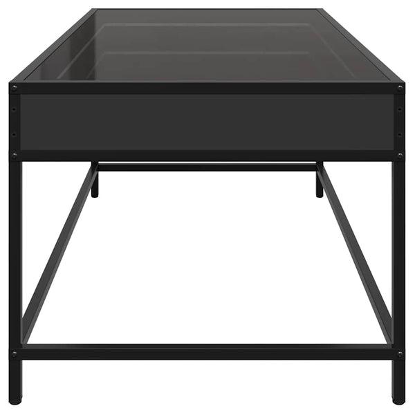 vidaXL Coffee Table with Infinity LED Black 90x50x41 cm