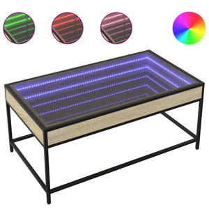 vidaXL Table basse avec LED Infinity chêne Sonoma 90x50x41 cm