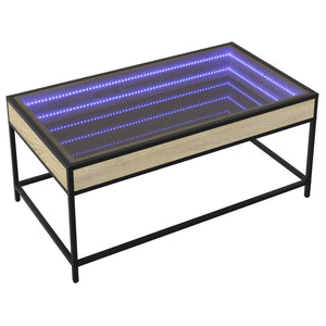 vidaXL Table basse avec LED Infinity chêne Sonoma 90x50x41 cm