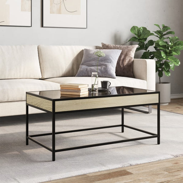 vidaXL Table basse avec LED Infinity chêne Sonoma 90x50x41 cm