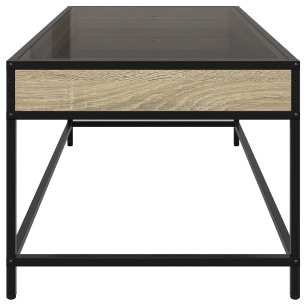 vidaXL Table basse avec LED Infinity chêne Sonoma 90x50x41 cm