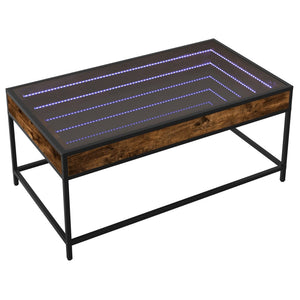 vidaXL Table basse avec LED Infinity chêne fumé 90x50x41 cm