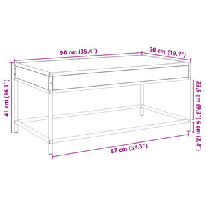 vidaXL Table basse avec LED Infinity chêne fumé 90x50x41 cm