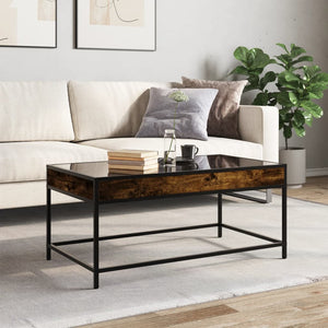 vidaXL Table basse avec LED Infinity chêne fumé 90x50x41 cm