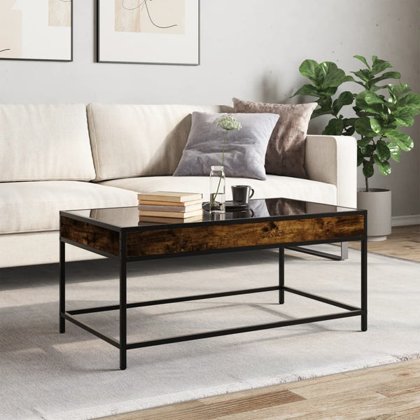 vidaXL Table basse avec LED Infinity chêne fumé 90x50x41 cm