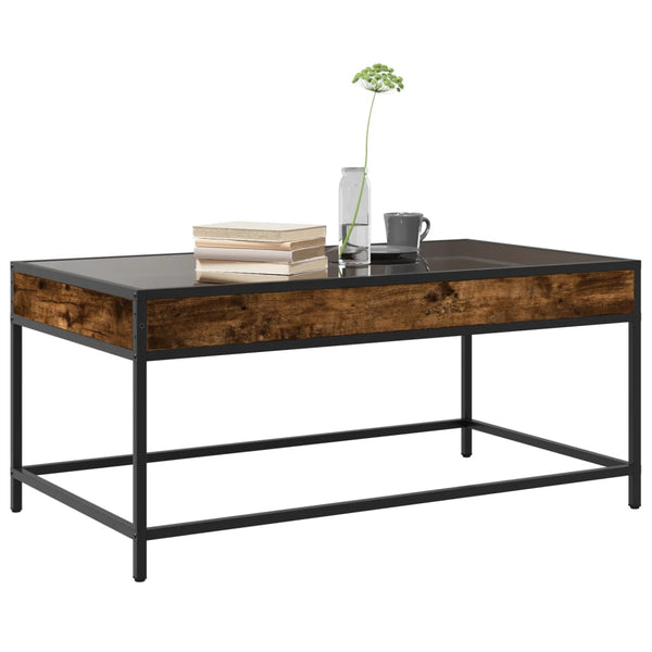 vidaXL Table basse avec LED Infinity chêne fumé 90x50x41 cm