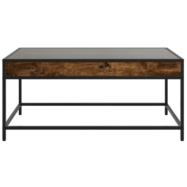 vidaXL Table basse avec LED Infinity chêne fumé 90x50x41 cm