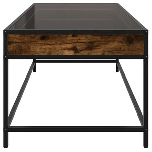 vidaXL Table basse avec LED Infinity chêne fumé 90x50x41 cm